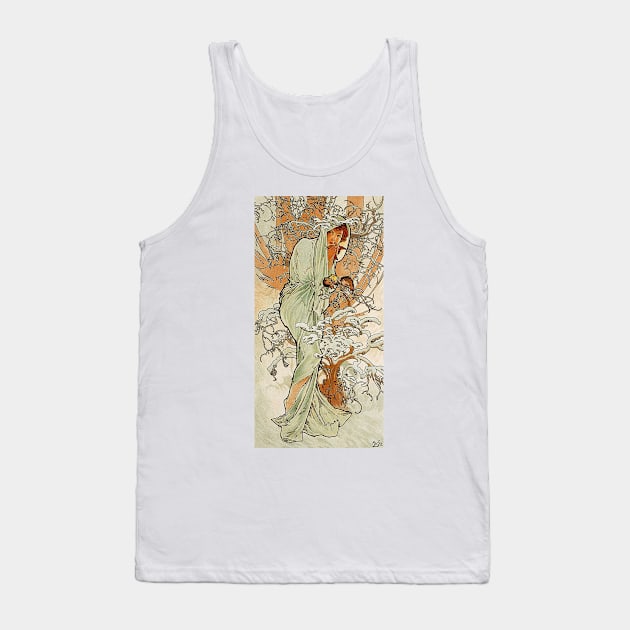 Winter 1896 by Alphonse Mucha (His First Seasons Series) Tank Top by Naves